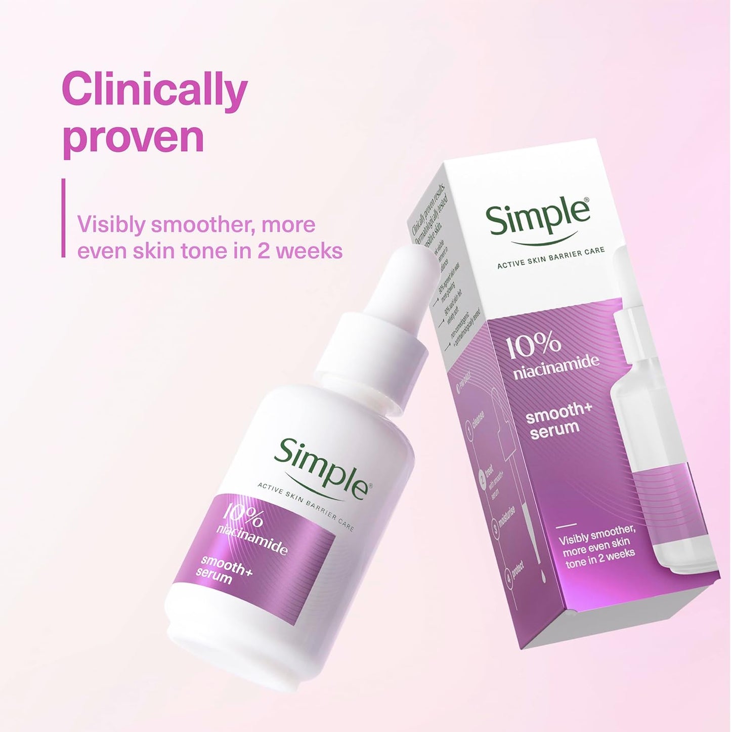 Simple 10% Niacinamide Booster Serum - Face Serum with Vitamin B3 & B5 – Evens Skin Tone & Texture, Strengthens Skin Barrier, For All Skin Types Including Sensitive Skin 30 ml