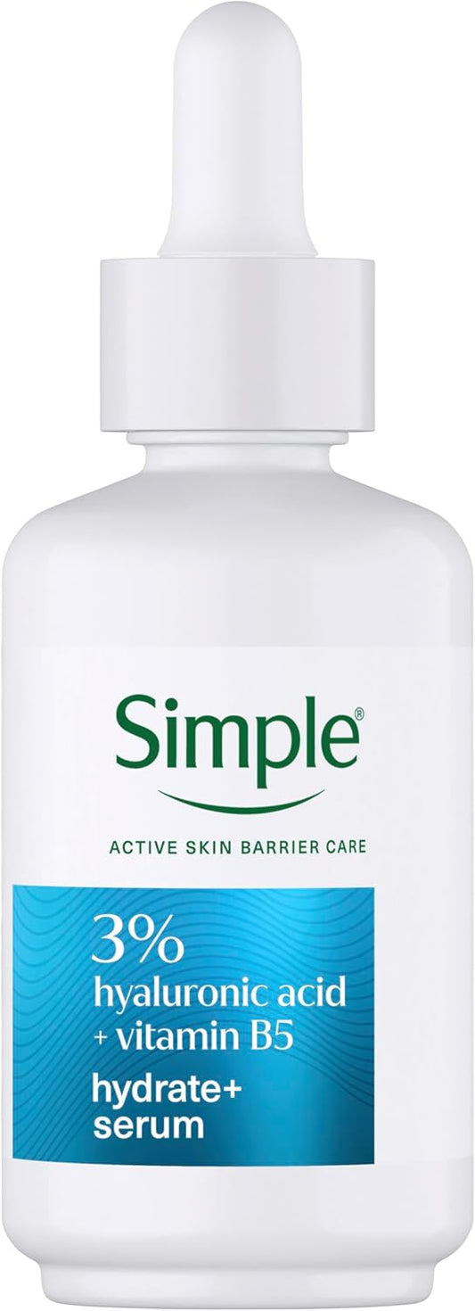 Simple 3% Hyaluronic Acid + B5* Booster Serum- Face Serum that Hydrates Dry, Sensitive Skin - Deep Lasting Hydration for Plump, Dewy & Instantly Softer Skin 30 ml