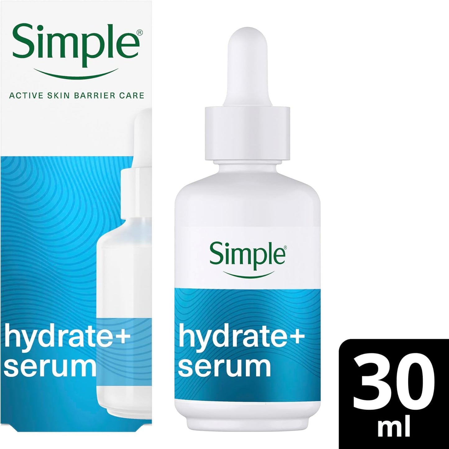 Simple 3% Hyaluronic Acid + B5* Booster Serum- Face Serum that Hydrates Dry, Sensitive Skin - Deep Lasting Hydration for Plump, Dewy & Instantly Softer Skin 30 ml